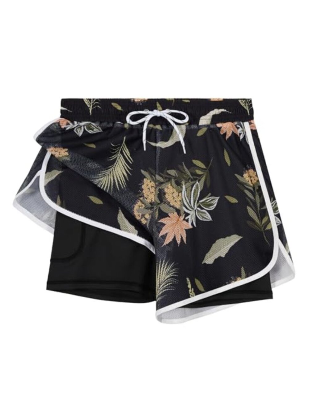 Women's Quick Dry Board Shorts Swim Shorts with Compression Liner